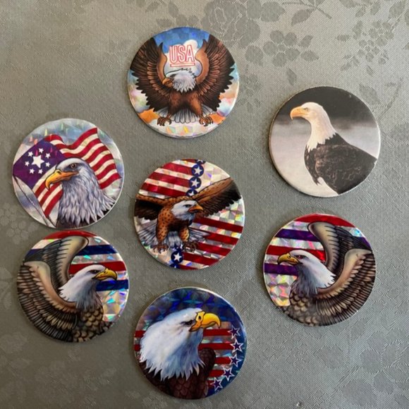 Vintage 1990's Pogs - 7 American Eagle Pogs - Ex Cond.- Were Part of Collection - Picture 5 of 6